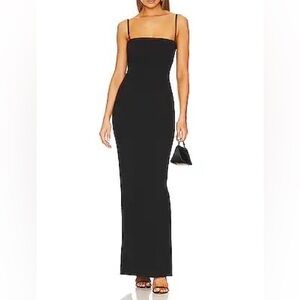 SOLACE LONDON Riley Maxi Dress in Black size 2 NWT
